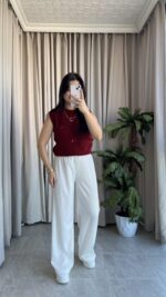 Perla Fiyonklu Süveter (Bordo) - Görsel 6