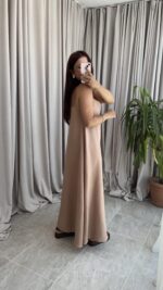 Perry Camel Askılı Elbise - Görsel 4