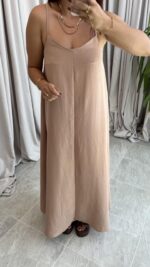 Perry Camel Askılı Elbise - Görsel 3