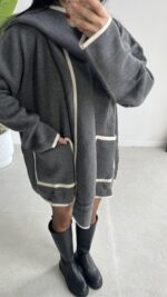 Pinterest Atkılı Triko Hırka - Görsel 7