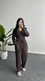 Polera İkili Takım - Kahverengi