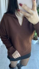 Polo Yaka Kahve Triko - Görsel 3