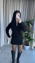 Polo Yaka Siyah Triko - Görsel 6