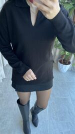 Polo Yaka Siyah Triko - Görsel 3