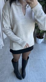 Polo Yaka Taş Triko - Görsel 7