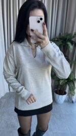 Polo Yaka Taş Triko - Görsel 2