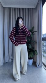 Pomel Sakallı Bordo Hırka - Görsel 4