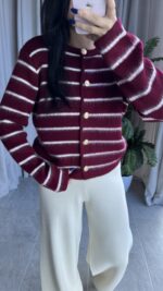 Pomel Sakallı Bordo Hırka - Görsel 10