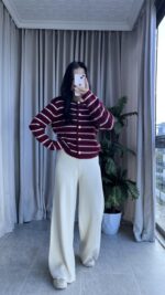 Pomel Sakallı Bordo Hırka - Görsel 3