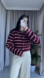 Pomel Sakallı Bordo Hırka - Görsel 8