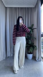 Pomel Sakallı Bordo Hırka - Görsel 9