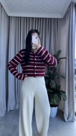 Pomel Sakallı Bordo Hırka - Görsel 7