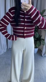 Pomel Sakallı Bordo Hırka - Görsel 11