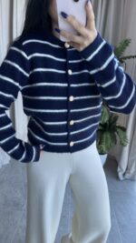 Pomel Sakallı Lacivert Hırka - Görsel 10