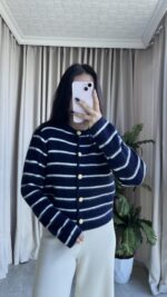 Pomel Sakallı Lacivert Hırka - Görsel 7