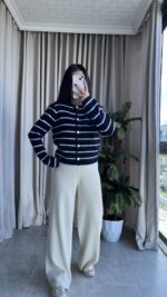 Pomel Sakallı Lacivert Hırka - Görsel 8