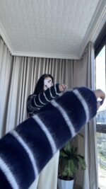 Pomel Sakallı Lacivert Hırka - Görsel 9