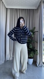 Pomel Sakallı Lacivert Hırka - Görsel 6