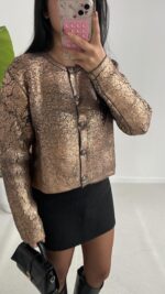 QU Premium Kalite Bakır Varaklı Hırka - Görsel 7