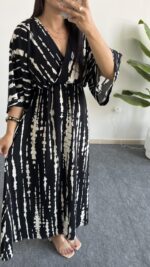 Ronda Kruvaze Viskon Elbise - Siyah - Görsel 5