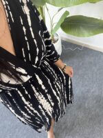 Ronda Kruvaze Viskon Elbise - Siyah - Görsel 7