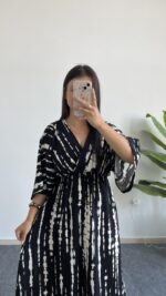 Ronda Kruvaze Viskon Elbise - Siyah - Görsel 3