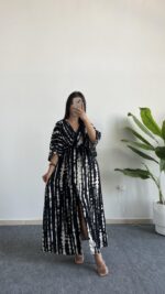 Ronda Kruvaze Viskon Elbise - Siyah - Görsel 4