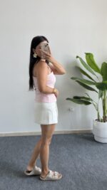 Sadem Tek Omuz Tokalı Bluz - Pembe - Görsel 6