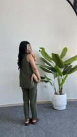 Sare Pamuk İkili Takım - Haki - Görsel 4