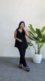 Sare Pamuk İkili Takım - Siyah - Görsel 6