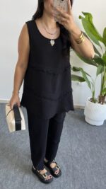 Sare Pamuk İkili Takım - Siyah - Görsel 7