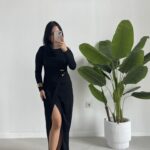 Setra Gold Toka Detaylı Anvelop Elbise - Siyah