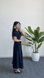 Silla Kuşak Detaylı Elbise - Lacivert - Görsel 7