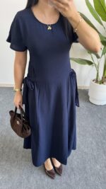 Silla Kuşak Detaylı Elbise - Lacivert - Görsel 4