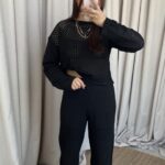 Siyah Kafes Model Triko Takım