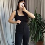 Siyah Korse Görünümlü Askılı Takım