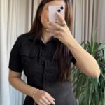 Siyah Likralı Gömlek Pantolon Takım