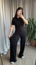 Siyah Likralı Gömlek Pantolon Takım - Görsel 3