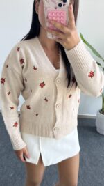 Soole Nakışlı Hırka - Krem - Görsel 7