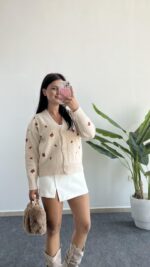 Soole Nakışlı Hırka - Krem - Görsel 4