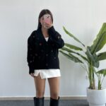 Soole Nakışlı Hırka - Siyah