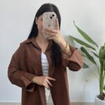 Star Pamuk Keten Gömlek - Kahve