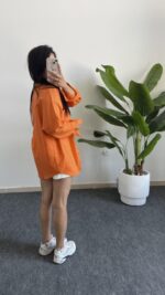 Star Pamuk Keten Gömlek - Turuncu - Görsel 4