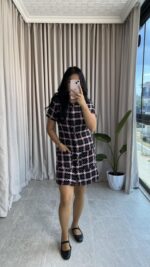 Yuna Vatkalı Tüvit Elbise - Görsel 5