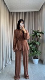 Verona Kruvaze Tarçın Piliseli Takım - Görsel 5