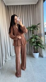 Verona Kruvaze Tarçın Piliseli Takım - Görsel 6