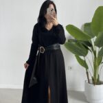 Vetra Çan Kemerli Elbise - Siyah