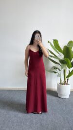 Viole Askılı Aerobin Elbise - Bordo - Görsel 4