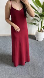 Viole Askılı Aerobin Elbise - Bordo - Görsel 7