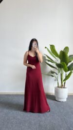 Viole Askılı Aerobin Elbise - Bordo - Görsel 3